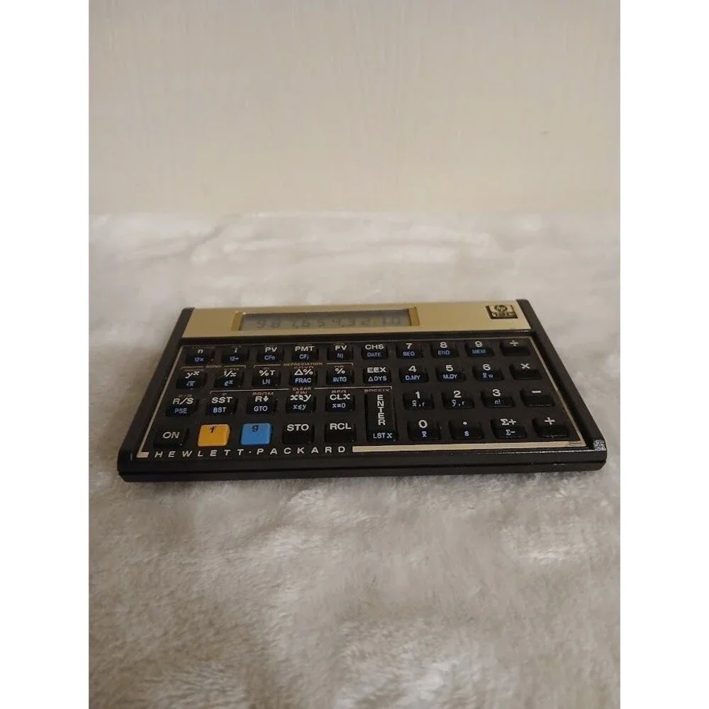 Vintage Hewlett Packard HP-12C Programmable Financial Calculator Works Gold Tone